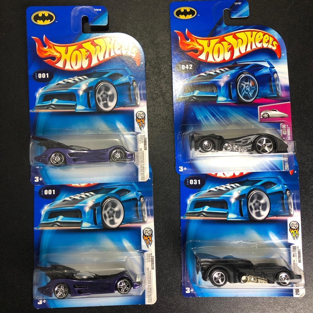 Hotwheels Batman 2004 edition (bundle of 4)